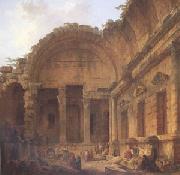 Interior of the Temple of Diana at Nimes (mk05) ROBERT, Hubert